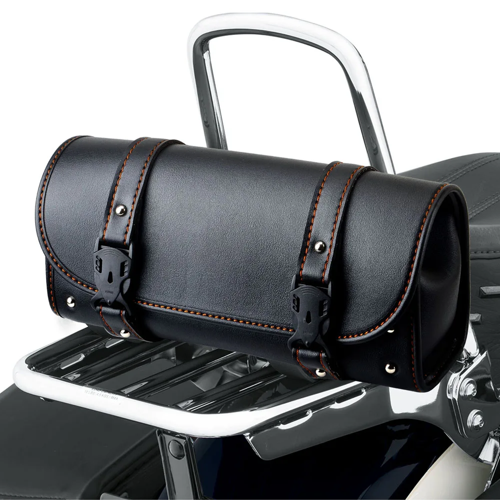 

Universal Bicycle Bag Motorcycle Handlebar Bag Bike Fork Bag PU Leather Saddlebag Waterproof Storage Bag Bicycle Accessories