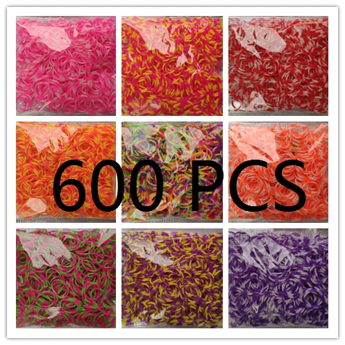 600 pcs loom rubber bands bracelet for kids or hair rubber loom bands make woven bracelet Colorful DIY toys Christmas 2020 Gift