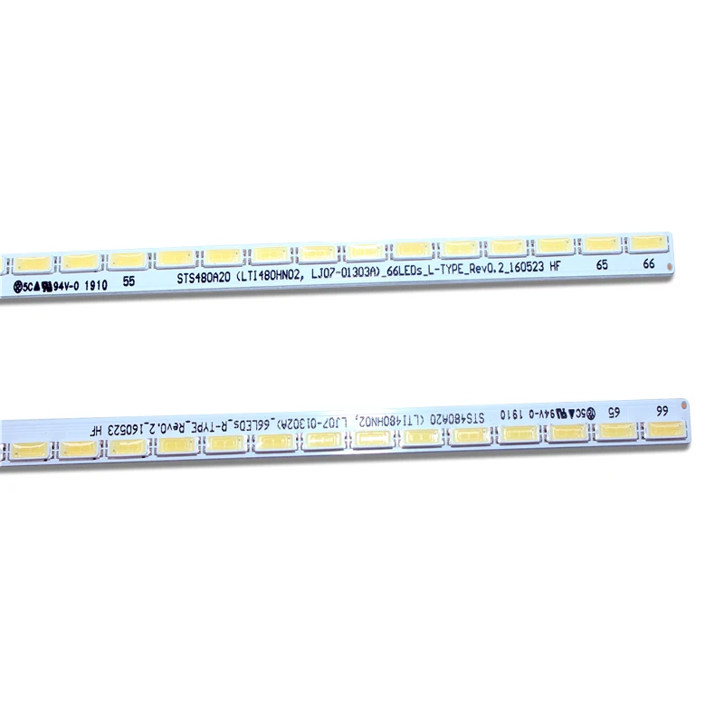 2 pces x 48 polegadas led backlight tiras para samsung sts480a20 (lti480hn02, LJ07-01302/3a) _ 66leds