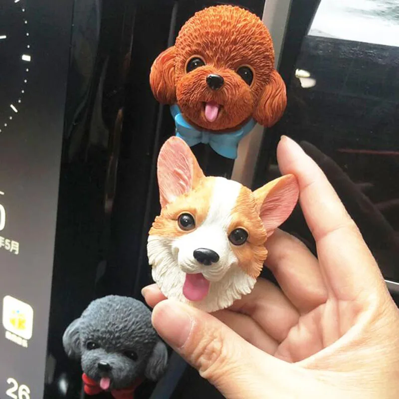 Creative Car Air Freshener Resin 3D French Cow Teddy Car Air Outlet Fragrant Clip Car Interior Decor Auto Perfume Accessories