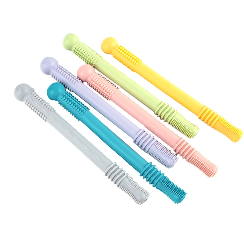 Silicone Molar Straw Baby Teether Baby Chewable Safe Toy Food Grade BPA Free Baby Teething Toys Mother Baby Supplies