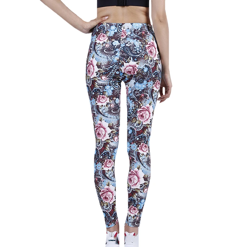 Chsdcsi treino legins calças de fitness macio floral impresso leggings para as mulheres magro casual calças elásticas verão novo design