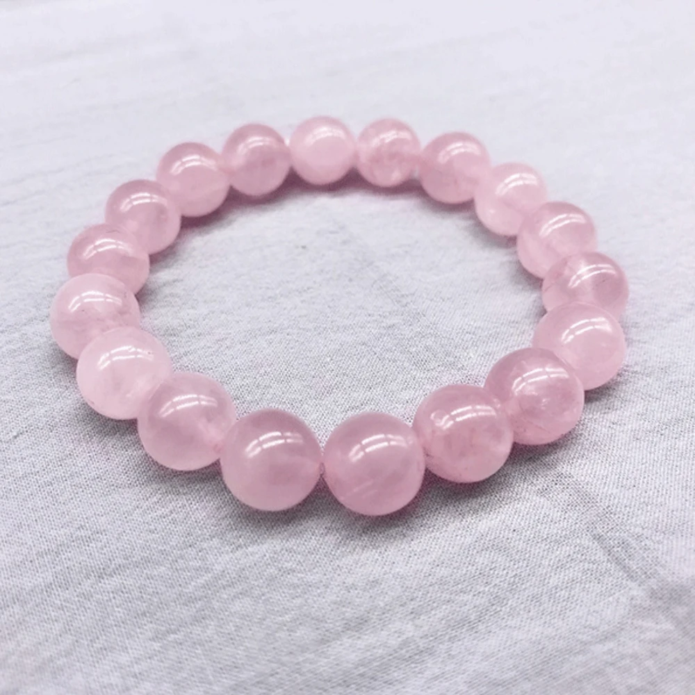 

REGELIN 4/6/8/10/12mm Natural Stone Pink crystal Round Loose Beads Bracelets jewelry for women Gift Men Bracelet Drop Shipping