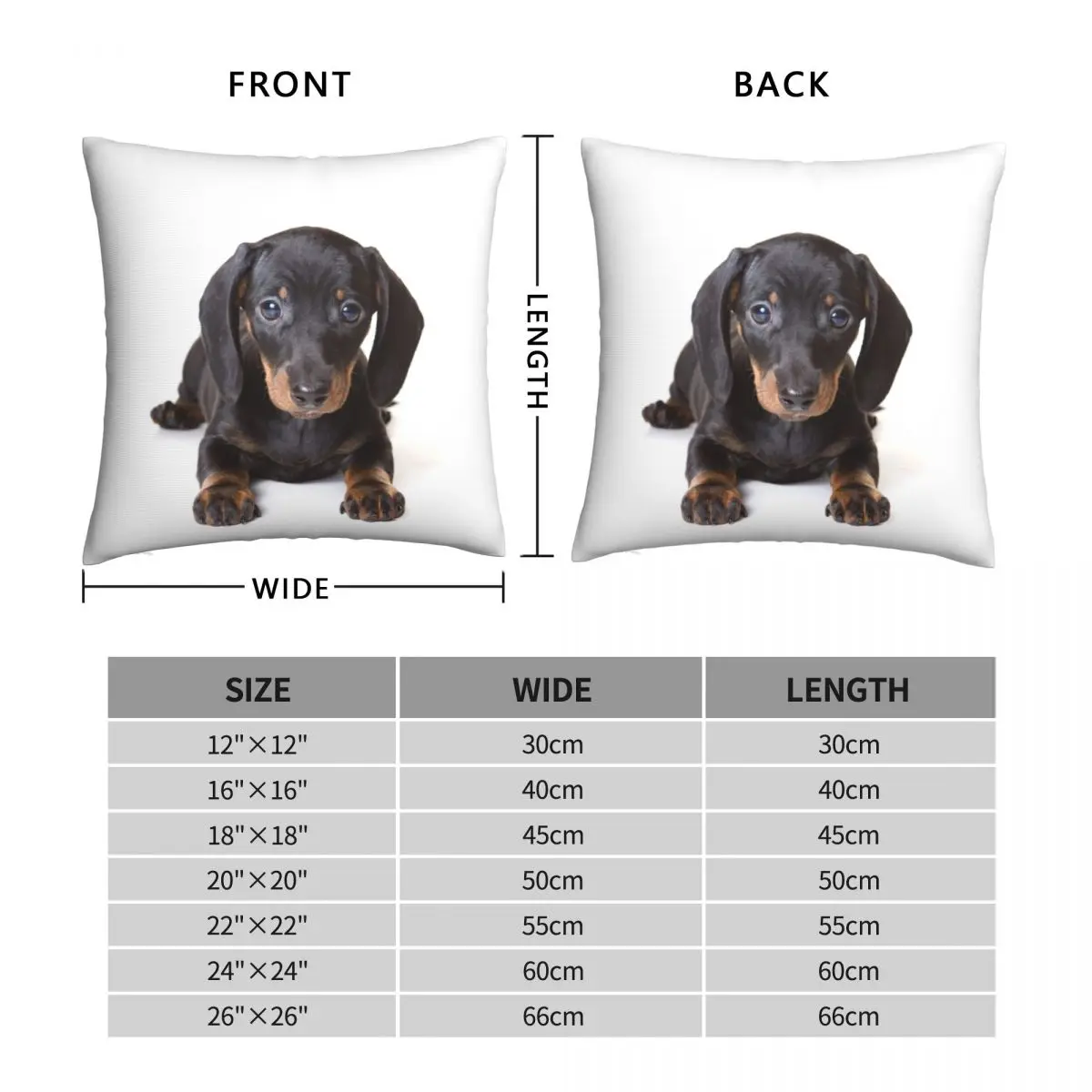 Charming Cute Dachshund Puppy Dog Pillowcase Polyester Linen Velvet Creative Zip Decor Pillow Case Sofa Seater Cushion Cover