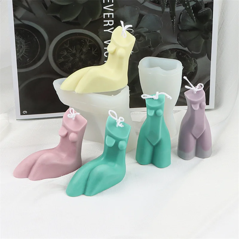 Abstract Human Body Design Nordic Sex Woman Candle Mold Unique Aromatherapy Nude Curvy Figure 3D Moulds for Making DIY Soap