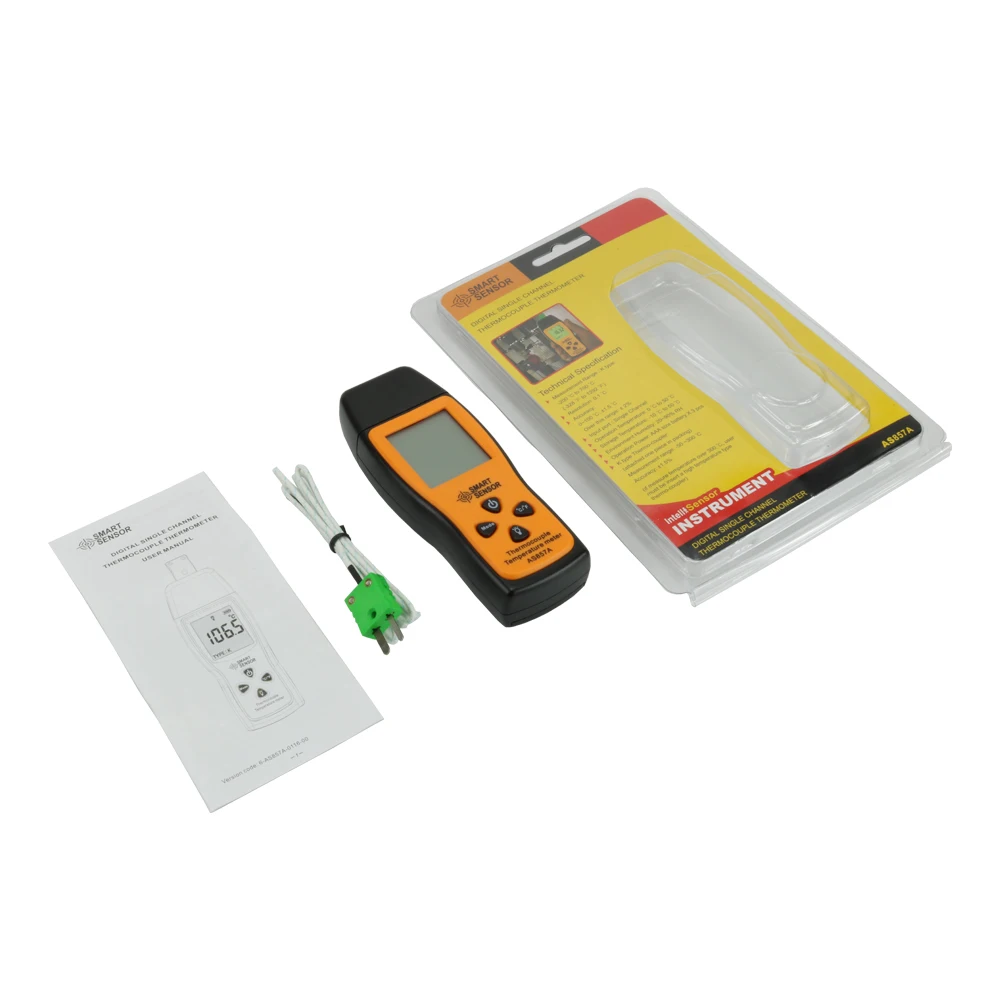Capteur intelligent de température numérique portable AS857A LCD, 200-700 degrés, Mini thermomètre de Type K
