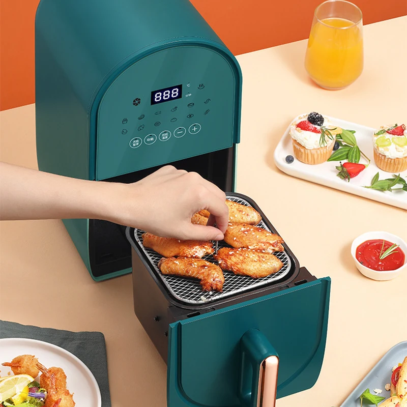 Q5 مقلاة الهواء متعددة الوظائف المنزلية سعة كبيرة 3L مقلاة كهربائية خالية من الزيت 1400 واط جهاز قلي أصابع البطاطس