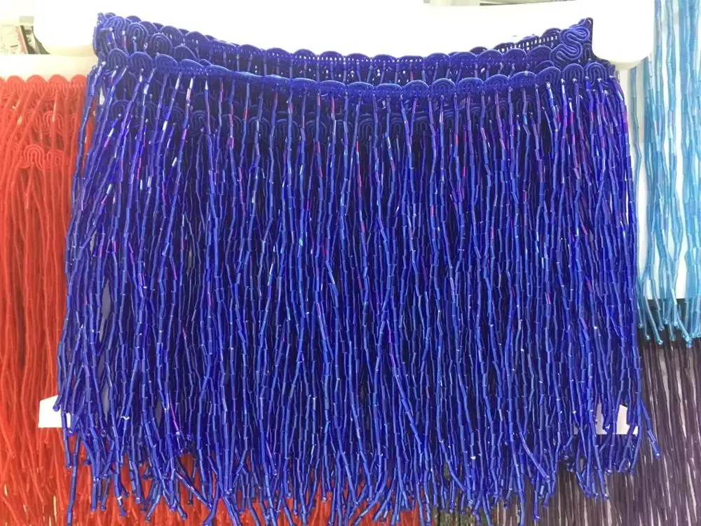 heavy bead fringe tassel trim for dance costume, haute couture dress trimming beading fringe