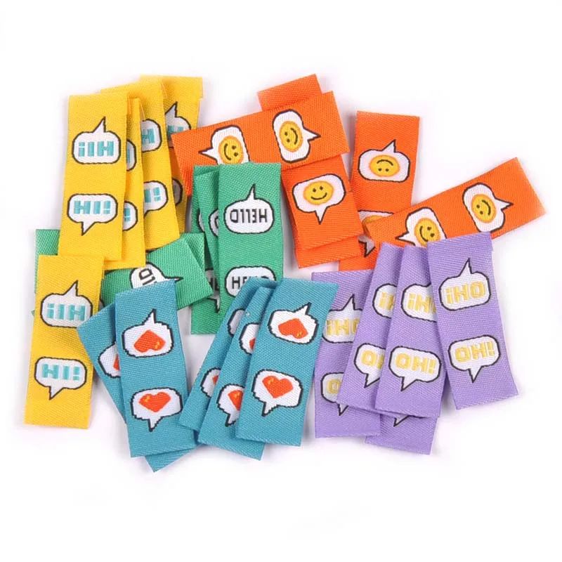 50Pcs/Lot Multicolor embroidery Labels For Sewing Garment Handmade Accessories Clothes Care Bags Tags DIY Crafts 1.5x4cm c2777