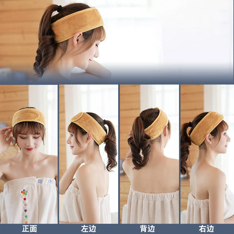 Soft Toweling Hair Accessories Girls Headbands for Face Washing Bath Makeup Hair Band Women Adjustable SPA Facial Headband