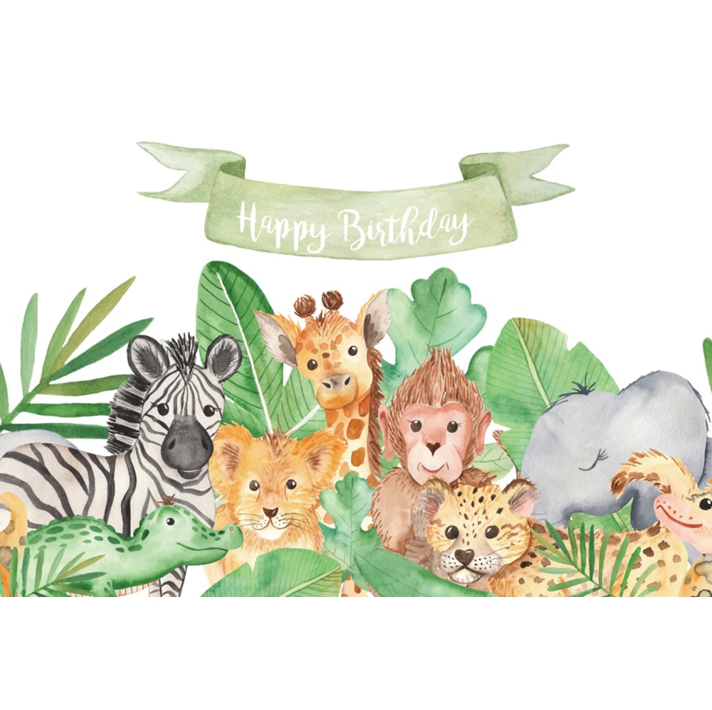 Laeacco джунгли сафари день рождения фотосессия ребенок портрет Фотофон фотографические фоны