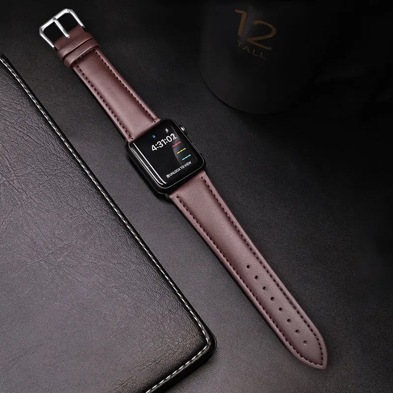 UTHAI A21 Genuine leather strap For iWatch 1/2/3/4/5/6/7 40mm 44mm For Apple Watch Series  watchband Bracelet accessories