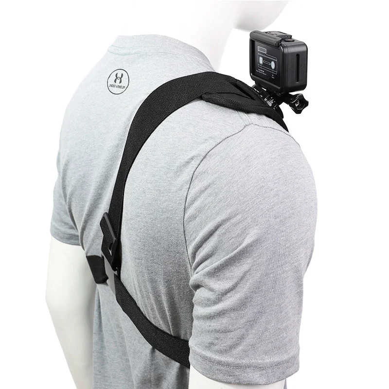 Shoulder Strap Mount for Gopro 8 7 6 5 4 3+ 3 2 1 Adjusted Elastic Straps Clamp for Action Camera for Sking Mountain Biking