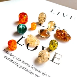 Japanese and Korean acrylic DIY materials hand-made shaped oval amber imitation jewelry pendant earrings hair accessories