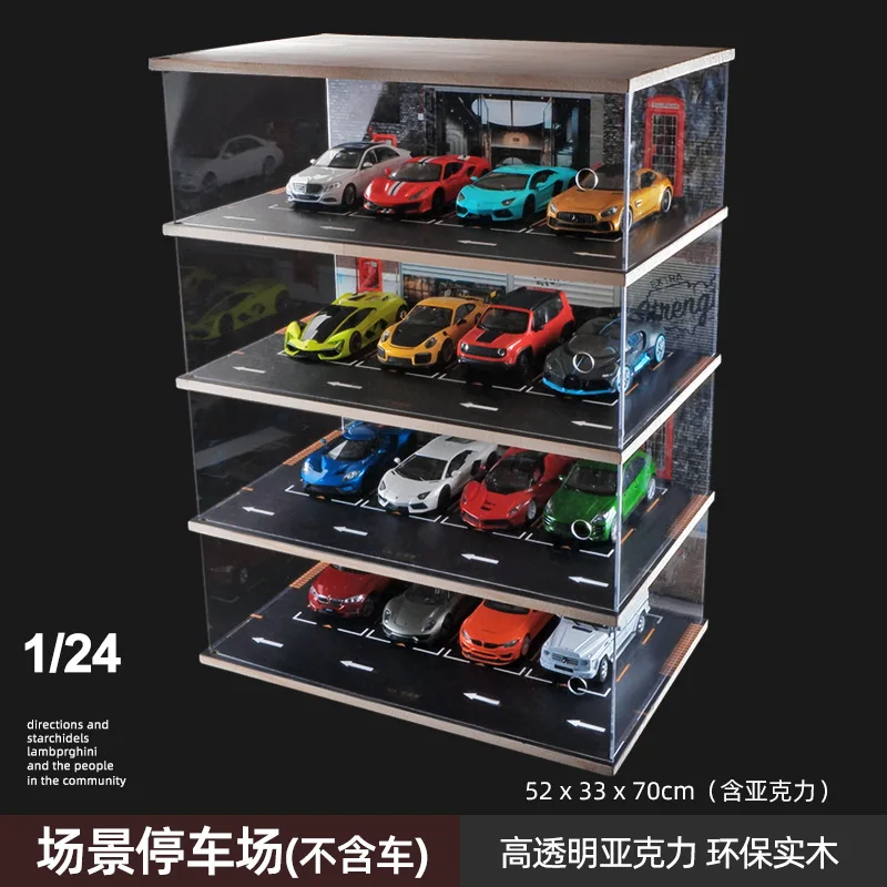 1/24 Car Model Storage Simulation Parking Lot Scene Model Photography Background Garage Parking Space Display Stand