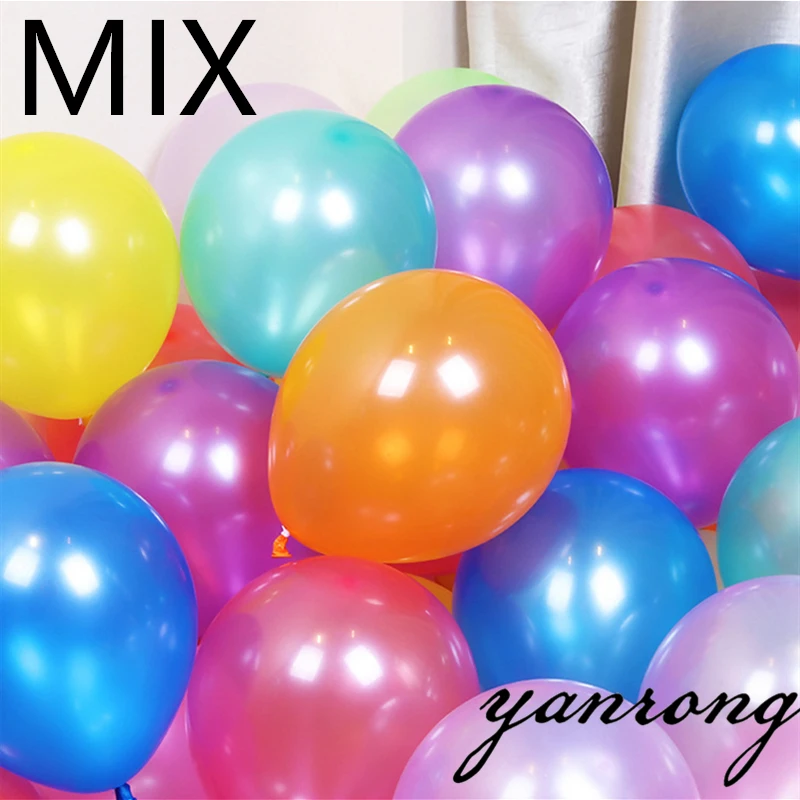 yanrong 10inch color Metallic Upset Latex Balloons Happy Birthday Valentine\'s Day Party Wedding Christmas Babyshower Decorations