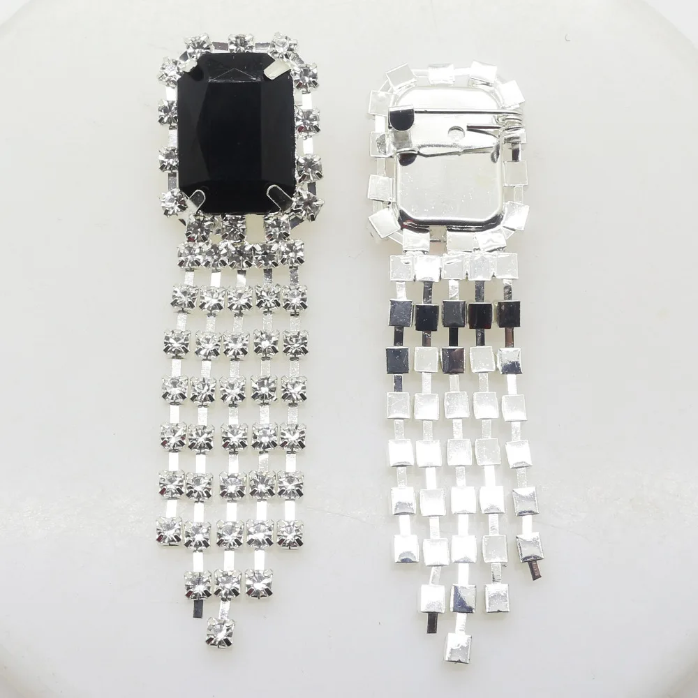 ZMASEY New 20*70MM 5Pcs/Lot Brooch Buttons Diamond For DIY Ornament Handwork Accessories Factory Mix Color Rhinestones