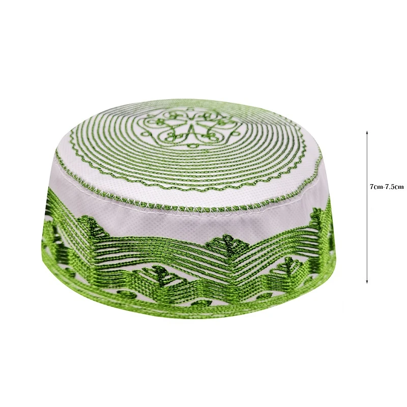 Seccade Kippah Prayer Caps Homme Stripe Green Rug Topi Saudi Abaya Namaz Tapis Priere Islam Damen