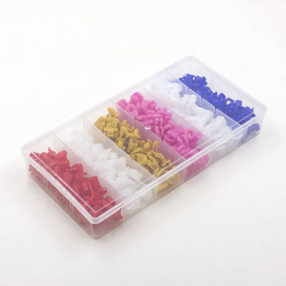 250Pcs/Box 6 sizes Wires Clips Door Lock Rod Clip Side Fastener Clips