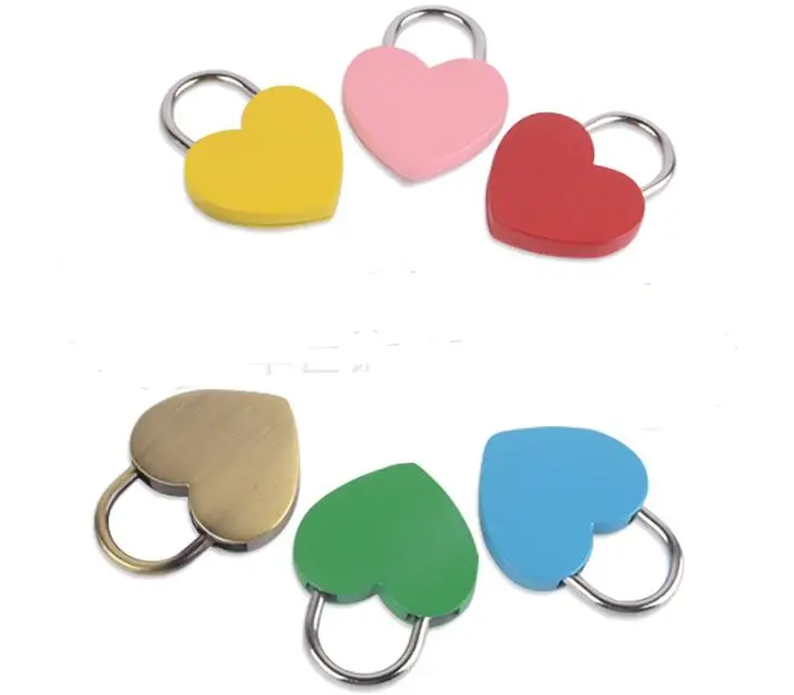 Heart Shaped Concentric Lock Metal Mulitcolor Key Padlock Gym Toolkit Package Door Locks Building Supplies SN2272