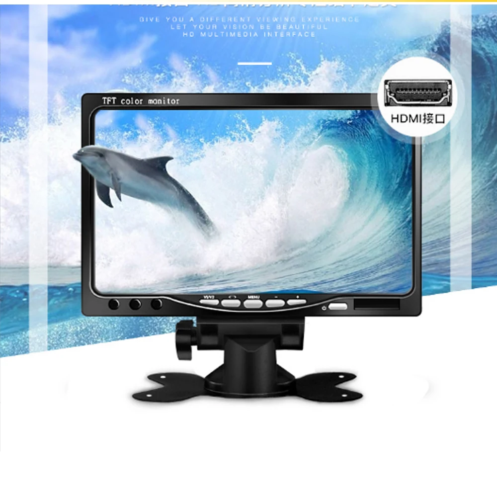 7-calowy panoramiczny ekran HD 1024*600 mały Monitor LCD z Mini pulpitowym monitorem LCD kompatybilny z AV / VGA / HDMI