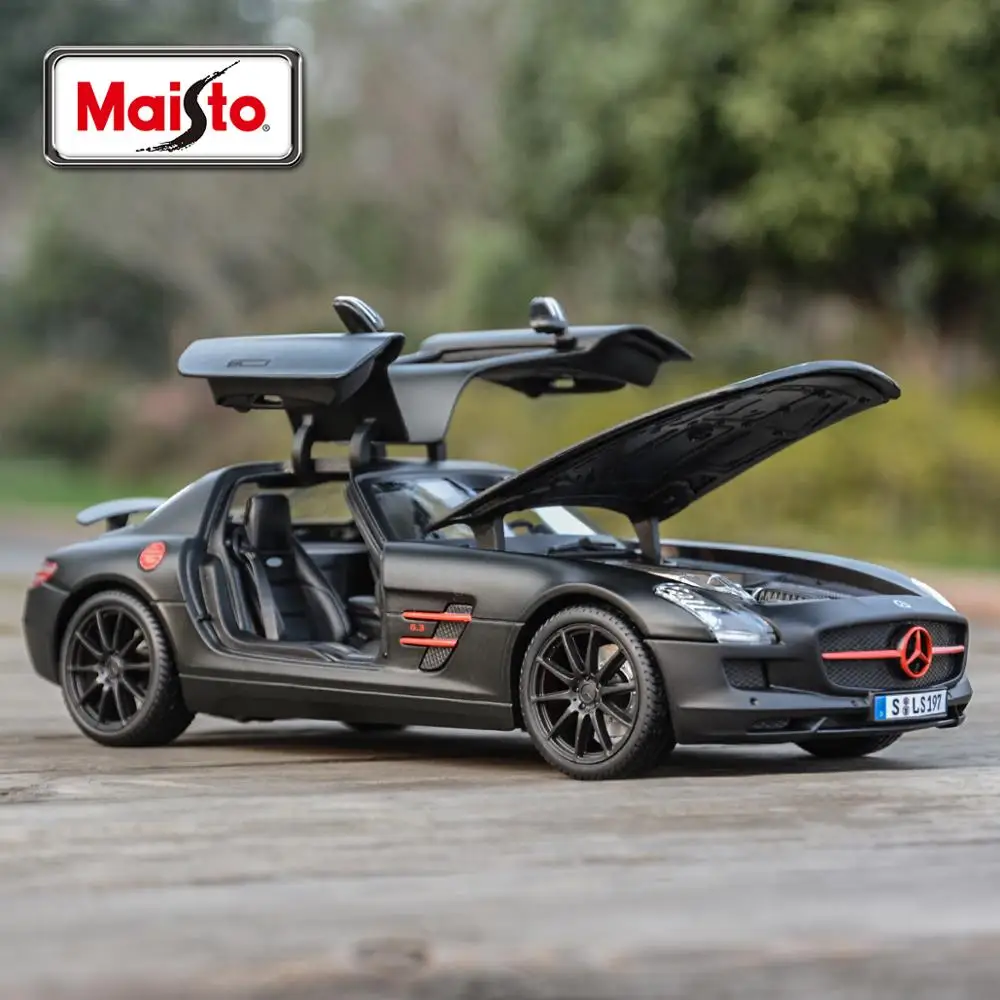 Maisto 1:18 Mercedes Benz SLS AMG Static Die Cast Vehicles Collectible Model Car Toys