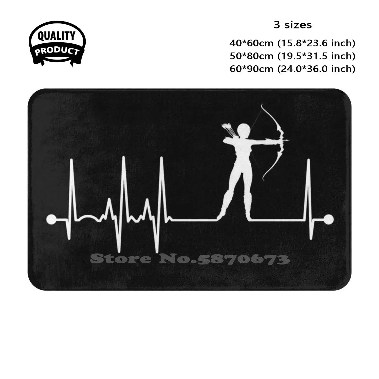 Women'S Heartbeat Ekg Bow Hunting Pulse Gear Soft Cushion Home Carpet Door Mat Car Rug Heart Beat Heartbeat Ekg Pulse Rhythm