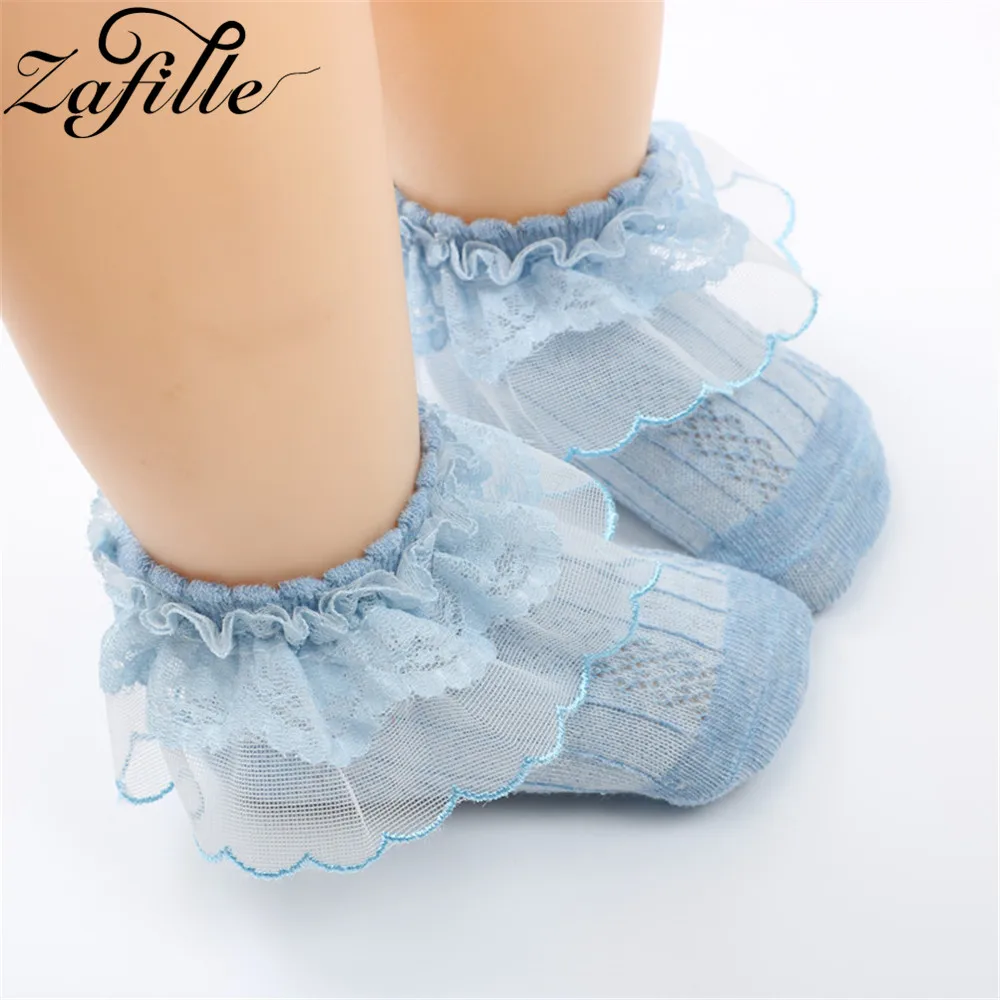 

PROWOWO 2023 Spring Autumn Baby Girl Socks Solid Cute Lace Deco Anti Slip Socks Newborn Baby Girl Cotton Princess Socks For 0-7Y