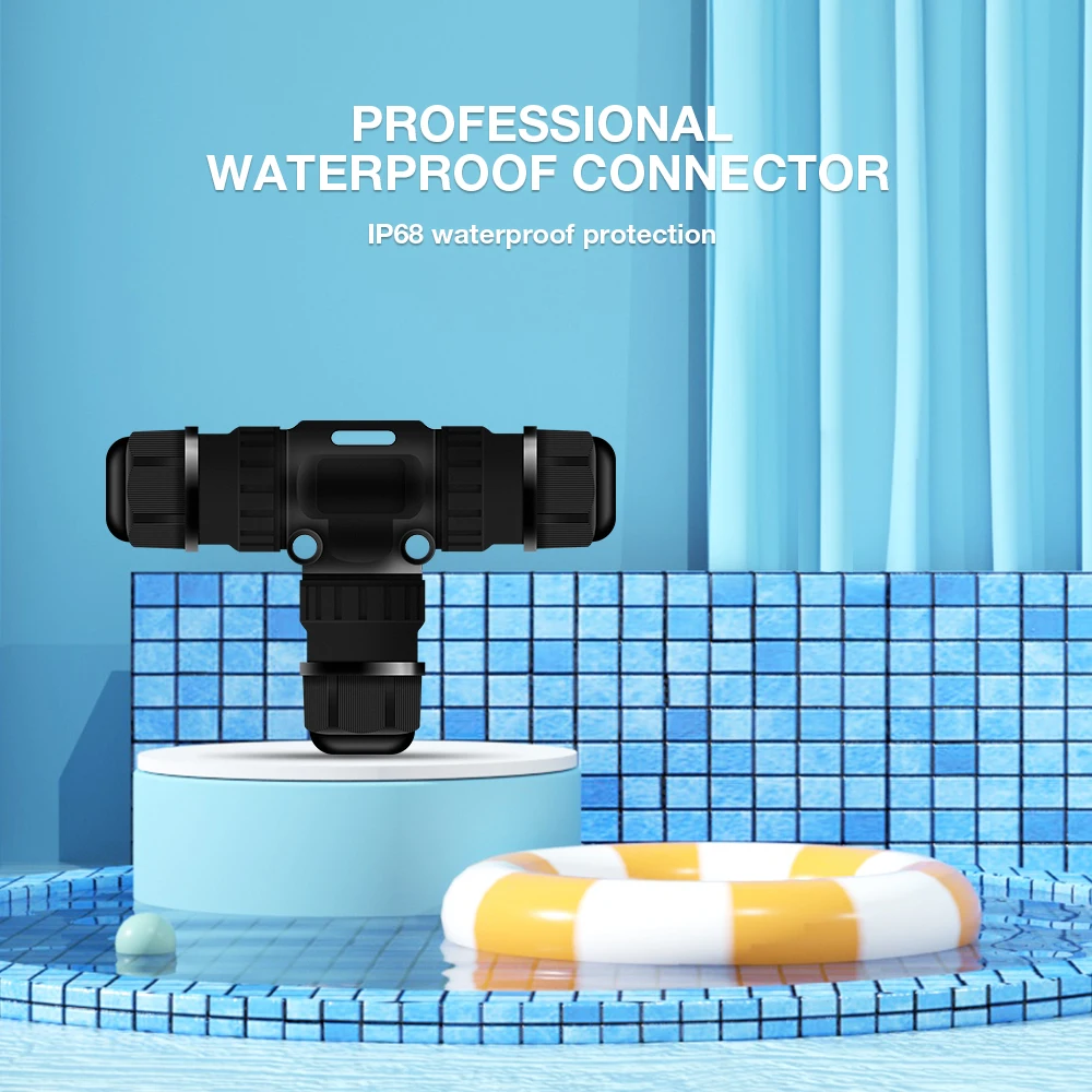 Outdoor IP68 Eeletrical Cable Waterproof Connector 2 Pin 3Pin Wire Connector For LED Garden Lamp Connector