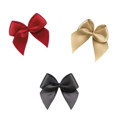 30pcs 25mm±3mm Small Size Satin Ribbon Bow Flower Craft  DIY Handwork Gift Accessories Wedding Party Decoration