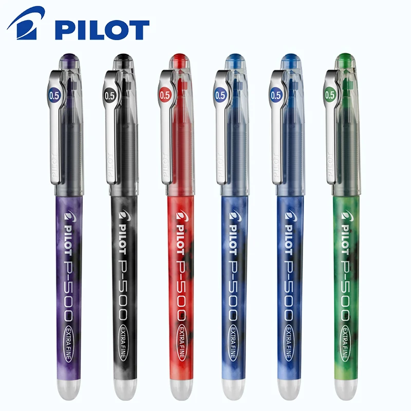 

6 Pcs Pilot Large Capacity Gel Pen 0.5/0.7mm P-500/P700 Full Needle Red Blue Black Color Signature Ball Pen Water and Light