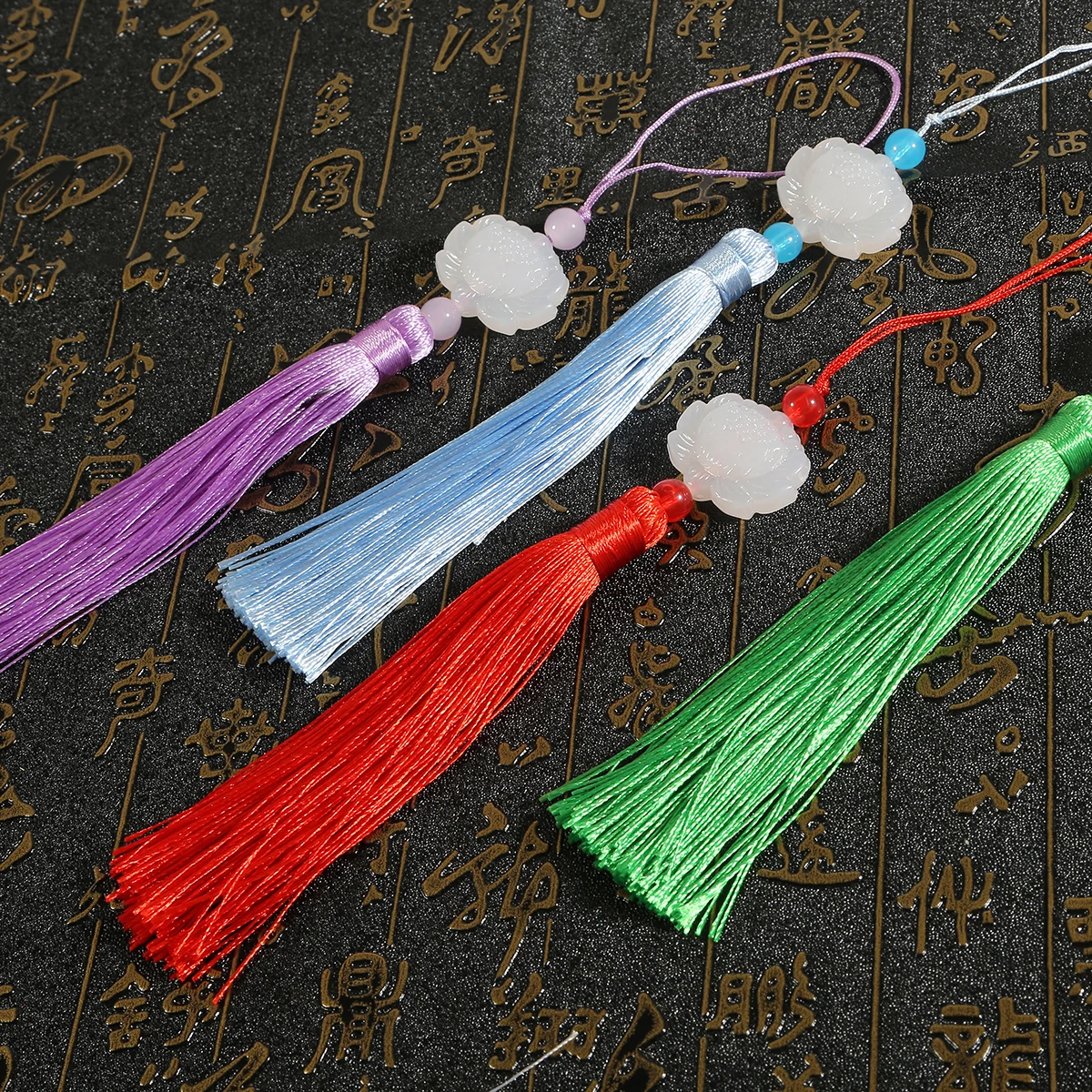 Colgante de flor de loto de estilo chino, borla de seda de algodón colorida para manualidades DIY, accesorios de joyería para decoración, 1 ud.