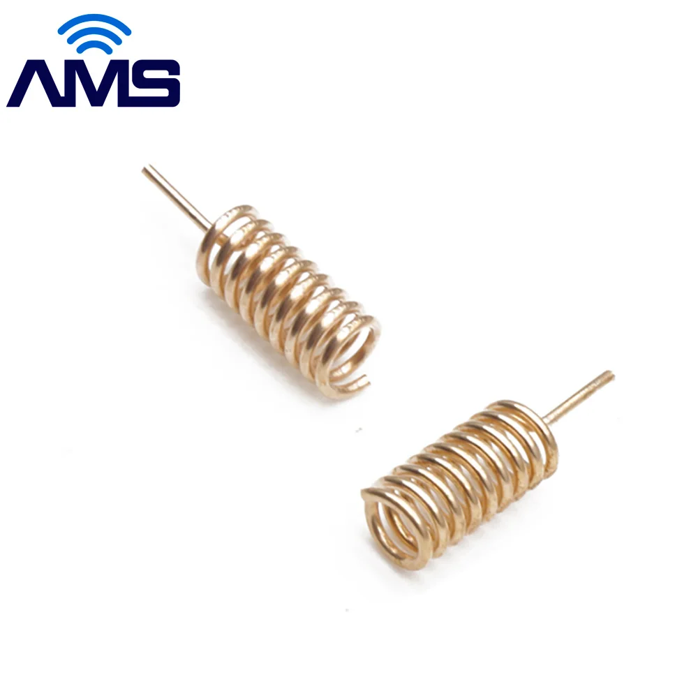 AMS Wholesale10PCS PCB Welding Aerial 2dBi Omni Copper 433mhz 868Mhz Lora 915mhz Coil Straight / Bended Internal Spring Antenna