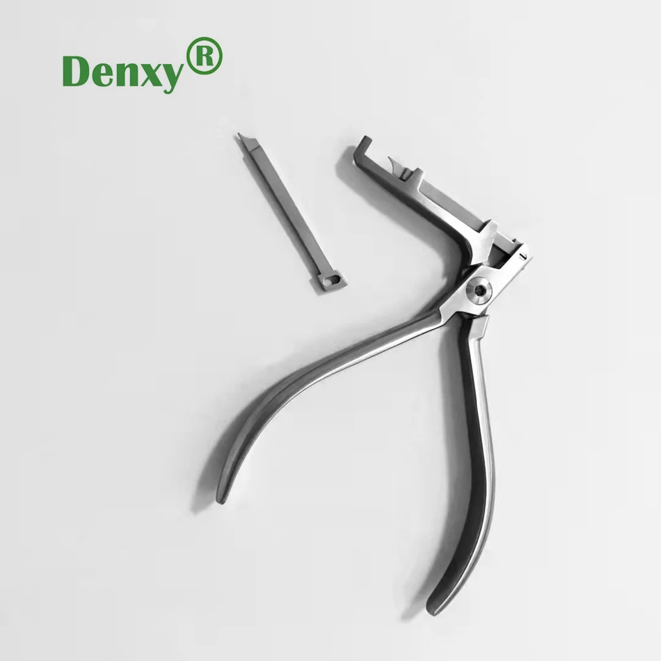 Denxy  Stainless Steel Dental Orthodontic Pliers Cap Remover For Convertible Tube Forceps Dentist Pliers Ortho Instruments