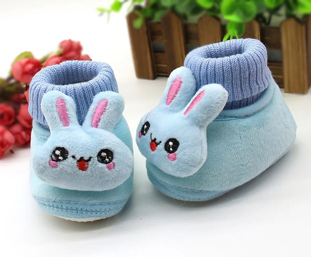 Toddler Infant Newborn Baby Cartoon Rabbit Shoes Soft Sole Prewalker Warm Shoes Bunny Booties Zapatillas Пинетки Для Малышей