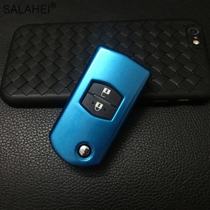 High quality ABS Key Holder Car Key Cover Case For Mazda 2 3 5 6 CX7 CX9 RX8 MX5 MPV Demio 2 Button Remote New Car Flip Key Case