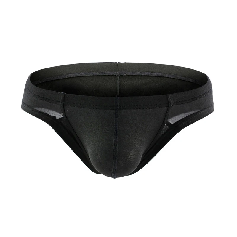 

Men Underwear Ice Silky Solid Briefs Low Waist Breathable Lingerie Man Underpants Bikini Brief Jockstrap Pouch Panties