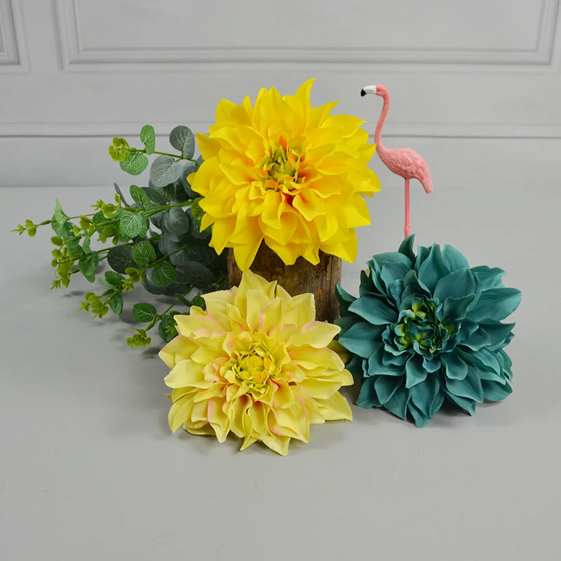 1 pz 16cm grande testa di fiore di dalia di seta artificiale per la decorazione della festa a casa di nozze scatola regalo da parete di fiori fai da