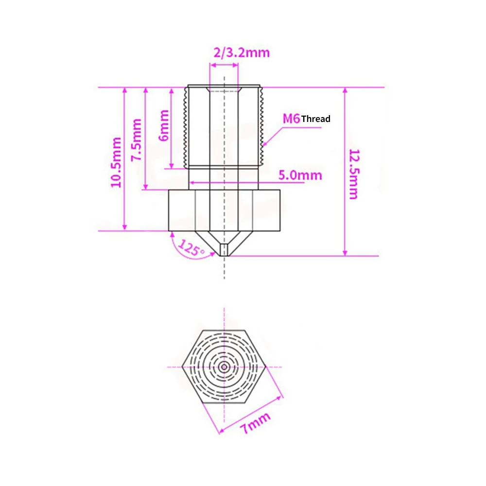 5/10 stücke E3D V6 Messing Düse 0,2/0,3/0,4/0,5/0,6/0,8/1,0 M6 Gewinde Kupfer Für 1,75 Filament V5 V6 Hotend 3D Drucker Zubehör – Detail 1
