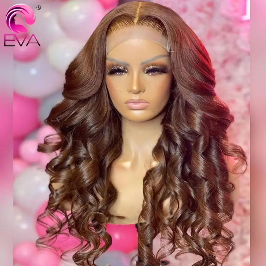 

Eva Loose Wave Wig 13x6 Lace Front Wig Brown Wig Colored Human Hair Wigs Glueless Lace Front Human Hair Wigs 4x4 Closure Wigs