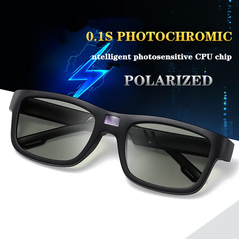 ZHIYI Black Vintage Men Women Chameleon Glasses LCD Smart Chip Photochromic Polarized Sunglasses Anti-Glare Glasses for Driving