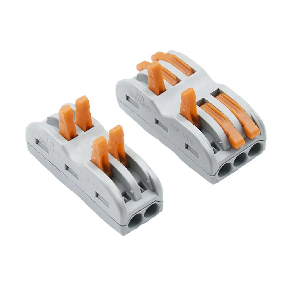 Wire Connectors 222 Terminal Block Conductor SPL-2/3 Push-In Mini Terminal Block  2 and 3 Circuit Inline Splices