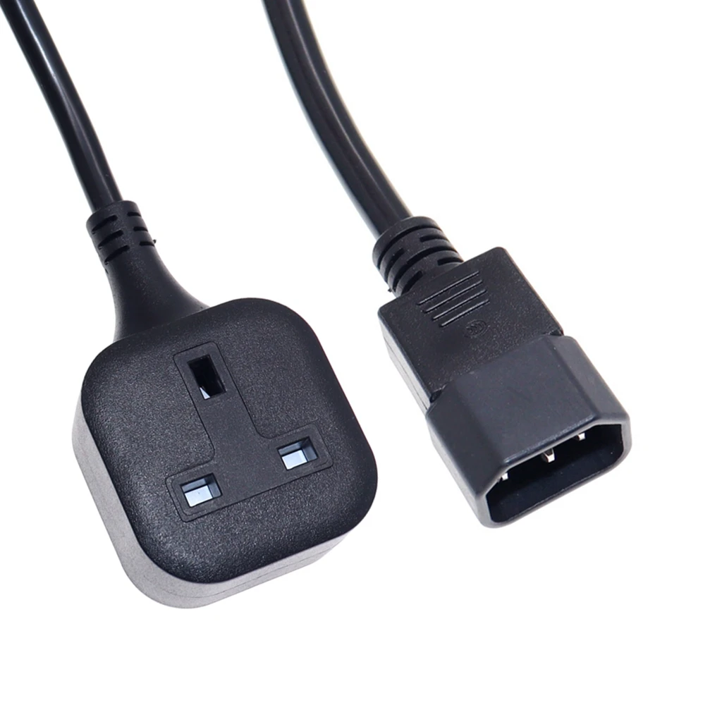 IEC320 C14 to UK BS1363A Outlet socket,IEC C14 Male Plug to UK 3Pin Female Socket Power Adapter Cable For PDU UPS,13A