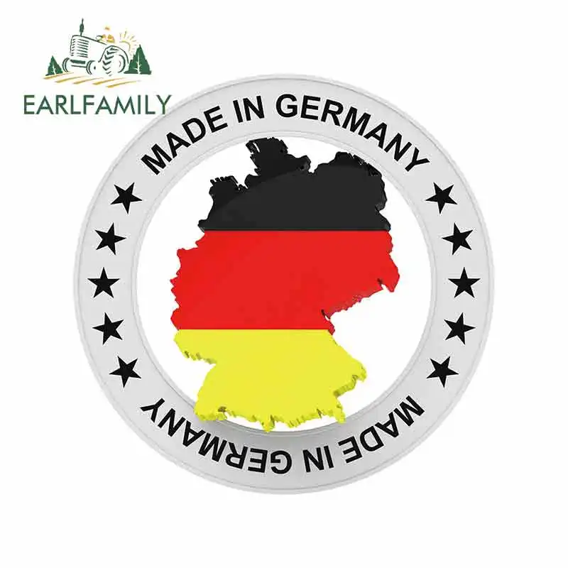 EARLFAMILY 13cm x 12.9cm for Made In Germany Camper Truck Decal Custom Printing Car Stickers Suitable for All Types of Vehicles