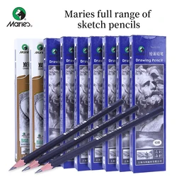 Marie 'S Houtskoolschets Potlood Zacht/Medium/Hard/Speciaal Zacht Schilderij 2H Hb B B 2b 3b 4b 6b 7b 8b Tekenbriefpapier 12 Stuks
