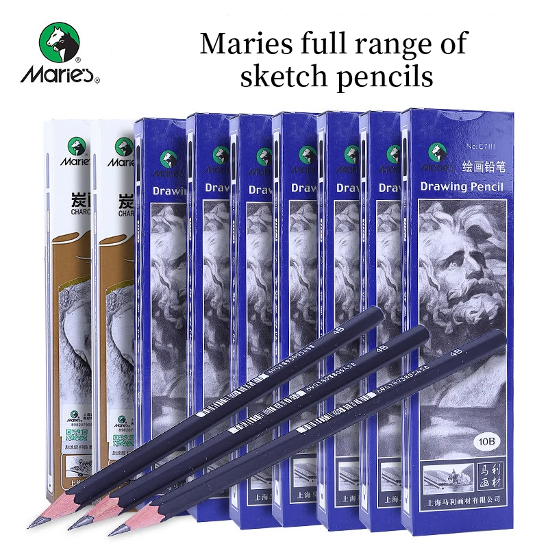 Charcoal Sketch Pencil Soft/Medium/Hard/Special Soft Painting 2H HB B 2B 3B 4B 5B 6B 7B 8B Drawing Pencil 12pcs