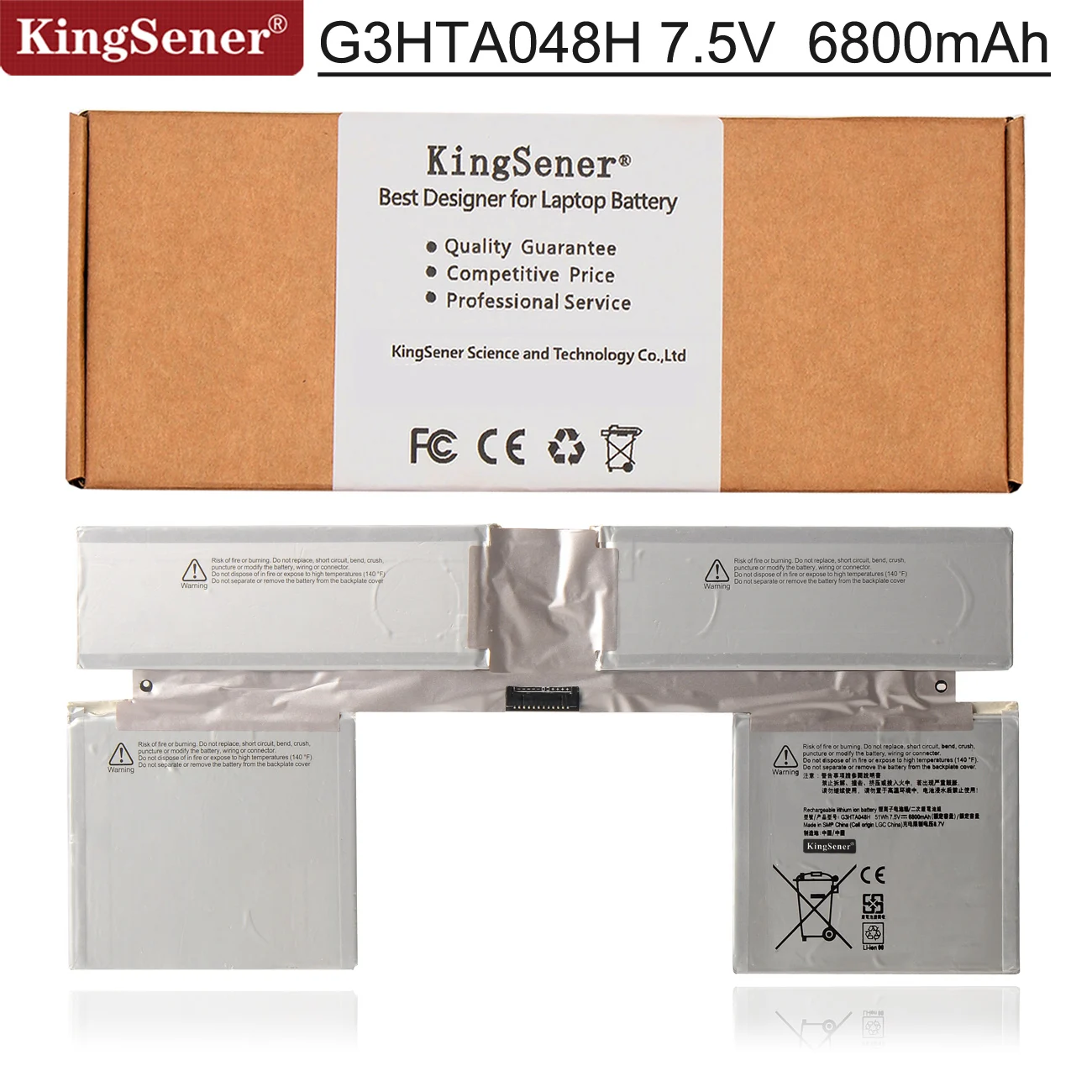 

Kingsener G3HTA048H Keyboard Battery For Microsoft Surface Book Gen2 13.5" inch 1832 1834 Keyboard base