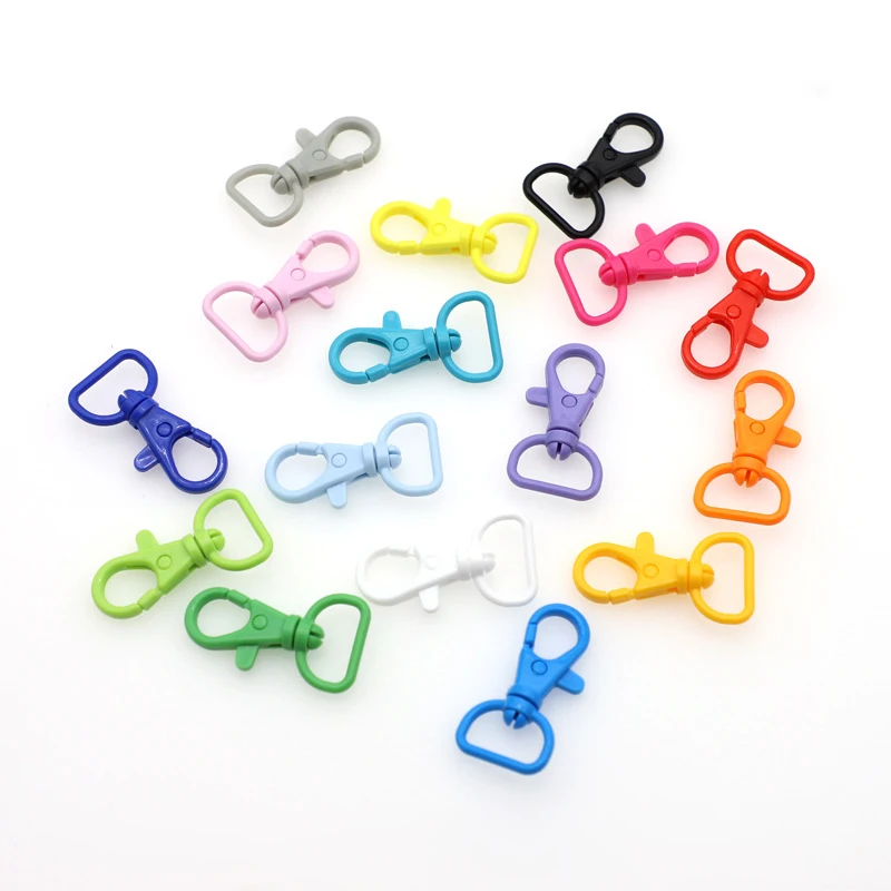 Wholesale 200Pcs/Pack D Ring Swivel Snap Hook 17mm Lobster Clasp POM Plastic 16 Colors Keychain Dog Collar Handmade