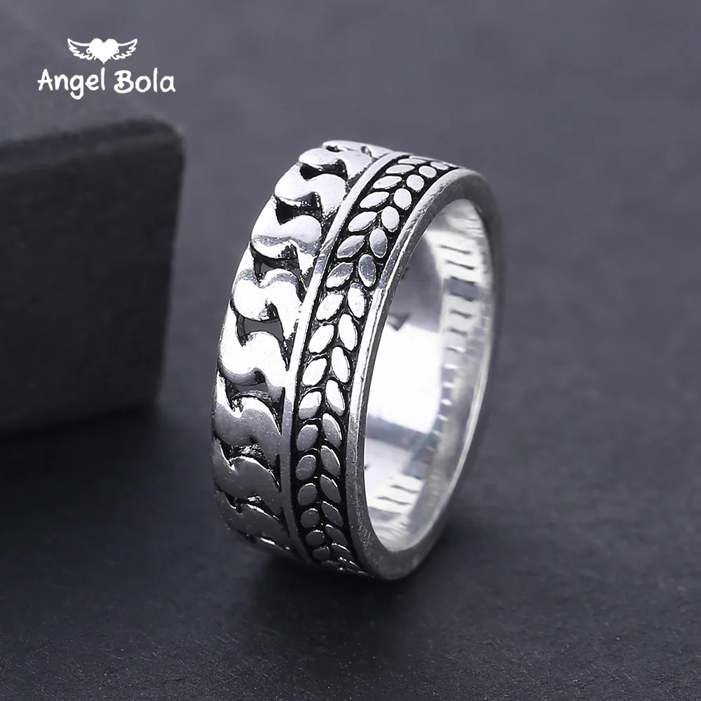 New Punk Rock Buddha Rings Ancient Silver color Mens Biker Rings Vintage Gothic Ring Jewelry for Men Gifts