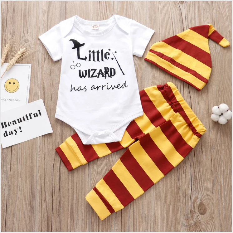 2023 Summer Newborn Baby Girl Boy Clothing Set Cotton Tops Bodysuit+Pants +Hat 3Pcs Sets Infant Baby Clothing Outfits